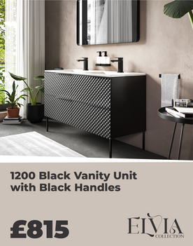 Black Vanity Unit with Black Handles