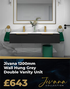 modern grey double wall hung vanity unit 