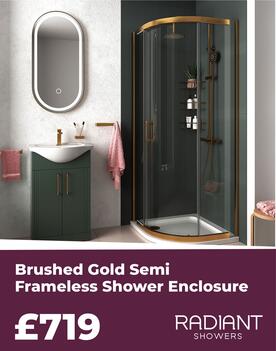 Brushed Gold Semi-frameless Shower Enclosure