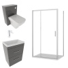 Patello Grey Sliding Door Shower suite
