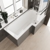Complete Patello Grey L Shape Shower Bath Suite incl Sink cabinet Toilet and Taps. Complete Patello Grey L Shape Shower Bath Suite incl Sink cabinet Toilet and Taps.