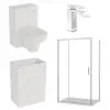 Patello White Combi Vanity Toilet And Shower Sliding Door Enclosure Suite Patello White Combi Vanity Toilet And Shower Sliding Door Enclosure Suite
