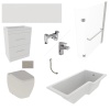 Patello 60 White L Shaped Shower Bath Suite