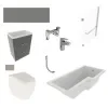Patello 60 Grey L Shapped Shower Bath Suite Patello 60 Grey L Shapped Shower Bath Suite