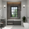 Patello 60 Grey L Shapped Shower Bath Suite Patello 60 Grey L Shapped Shower Bath Suite