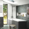 Left Hand L Shape Shower Bath with Grey Panels modern acrylic designer modern acrylic designer Patello Grey L Shaped Shower Bath Left Hand