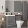 Patello Bathroom Furniture Suite with Mirror Cabinet & Wall Storage (Grey or White) Extra Product Image For Patello Bathroom Furniture Suite With Mirror Cabinet & Wall Storage (Grey Or White) 2