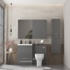 Patello Bathroom Furniture Suite with Mirror Cabinet & Wall Storage (Grey or White) Extra Product Image For Patello Bathroom Furniture Suite With Mirror Cabinet & Wall Storage (Grey Or White) 1