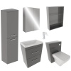 Patello Bathroom Furniture Suite with Mirror Cabinet & Shelf Storage Extra Product Image For Patello Bathroom Furniture Suite With Mirror Cabinet & Shelf Storage 2