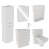 Patello Bathroom Furniture Suite with Mirror Cabinet & Shelf Storage Extra Product Image For Patello Bathroom Furniture Suite With Mirror Cabinet & Shelf Storage 3
