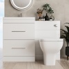 L shape Patello White Shower Bath Suite incl 2 Drawer Basin Unit, Toilet & Cabinet Taps & Panels Extra Product Image For L Shape Patello White Shower Bath Suite Incl 2 Drawer Basin Unit Toilet And Cabinet Taps And Panels 3