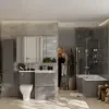 Pemberton L shape Bath Bathroom Furniture Suite Grey
