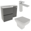 Pemberton 1100 Space Saving Ensuite Sink and Toilet Cabinet Pemberton Grey 1100 Space Saving Ensuite Sink and Toilet Cabinet