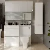 Pemberton L shape Bath Bathroom Furniture Suite White