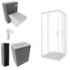 Patello Grey Shower Suite 1400 Vanity Storage BTW Toilet Corner Shower Patello Grey Shower Suite 1400 Vanity Storage BTW Toilet Corner Shower