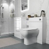 White Bathroom Furniture with Toilet and Storage 1400 Vanity Unit with Toilet and Glass Shelves