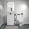 Bathroom Suite White Furniture with Back to Wall Toilet Bathroom Shower Suite Vanity Unit with Toilet