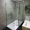 radiant 1600 walkin corner shower enclosure slate tray black white radiant 1600 walkin corner shower enclosure slate tray black white