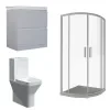 Ashford 800 Grey Bathroom Suite Basin Unit Shower Toilet Ashford 800 Grey Bathroom Suite Basin Unit Shower Toilet