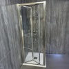 Showroom Lifestyle Image for Radiant Deluxe Bifold 800mm Shower Enclosure: Optional Tray and Side Panel, 1900mm Height