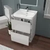 Ashford 600 Grey Bath Suite Basin Unit BTW Toilet