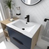 Alani 900 Navy Blue Vanity Unit with Storage Alani 900 Navy Blue Vanity Unit with Storage