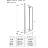 Radiant Deluxe 3 Sided Shower 700 Bifold Line Drawing Tech Drawing of Radiant Deluxe One Wall Shower 700 Bifold