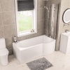 Portland 1700 Right-hand P-shape Shower Bath with Optional Beauforte Reinforcement