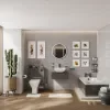 jivana small bath suite 600 grey sink cabinet wc toilet black