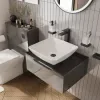 jivana small bath suite 600 grey sink cabinet wc toilet black