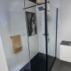 radiant black 1800 walkin corner shower enclosure slate tray black white radiant black 1800 walkin corner shower enclosure slate tray black white