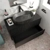 Jasmine 1000 Black Wall Vanity Unit With Black Sink 1 Product Image for Jasmine Black 1000mm Wall Hung Vanity Unit with Black Basin
