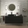 Product Image for 1300mm Black Wall Hung Vanity with Black Marble Basin & Side Unit 