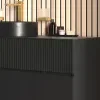 Jasmine 1600 Fluted Black Wall Vanity With Black Sink Two Side Units 4 Product Image for 1600mm Black Wall Hung Vanity Unit with Countertop, Black Marble Sink & Two Side Units