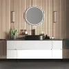 Product Image for 1600mm White Wall Hung Vanity Unit with Black Basin & Two Side Units 