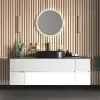 Product Image for 1600mm White Wall Hung Vanity Unit with Black Basin & Two Side Units 