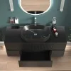 Jasmine Black Wall Vanity Unit And Black Sink Double Side Unit 2 Product Image for 1300mm Black Wall Hung Countertop Vanity Unit with Black Sink & Two Side Units