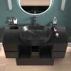 Jasmine Black Wall Vanity Unit And Black Sink Double Side Unit 3 Product Image for 1300mm Black Wall Hung Countertop Vanity Unit with Black Sink & Two Side Units