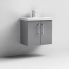 nuie arno grey 600 wall vanity basin unit with doors nuie arno grey 600 wall vanity basin unit with doors