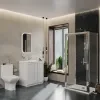 chester shower suite with 800 white floorstanding vanity and toilet