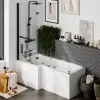 Laguna L Shaped Left Hand Bath with Black Whirlpool Jets