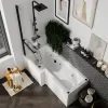 Laguna L Shaped Left Hand Bath with Black Whirlpool Jets