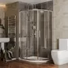radiant reduced height 1000 x 800 offset quadrant shower enclosure chrome