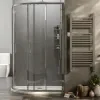 radiant standard height 1200 x 800 offset quadrant shower enclosure chrome