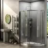 radiant standard height 1200 x 800 offset quadrant shower enclosure chrome