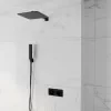 Cyber black 2 outlet wall shower set head handset bracket Cyber black 2 outlet wall shower set head handset bracket