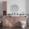 Oliver 1 white marble countertop black handle Product Image for Oliver 1700 Pink Shaker Fitted Furniture Combination Vanity Unit with Ceramic Basin 8