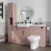Oliver 2 white marble countertop black handle Product Image for Oliver 1700 Pink Shaker Fitted Furniture Combination Vanity Unit with Ceramic Basin 5