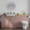 Oliver 1 Handle black solid oak countertop black handle Product Image for Oliver 1800 Pink Shaker Fitted Furniture Combination Vanity Unit with Ceramic Basin 6