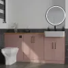 Oliver 9 solid oak countertop black handle Product Image for Oliver 1800 Pink Shaker Fitted Furniture Combination Vanity Unit with Ceramic Basin 1